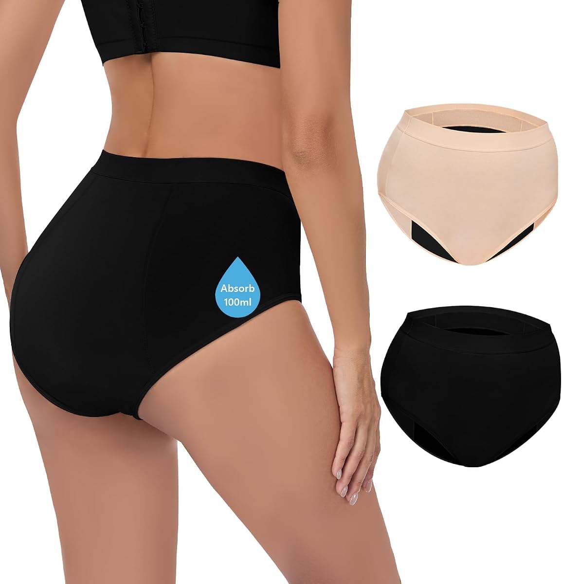 Cotton High-Waisted Briefs for Women